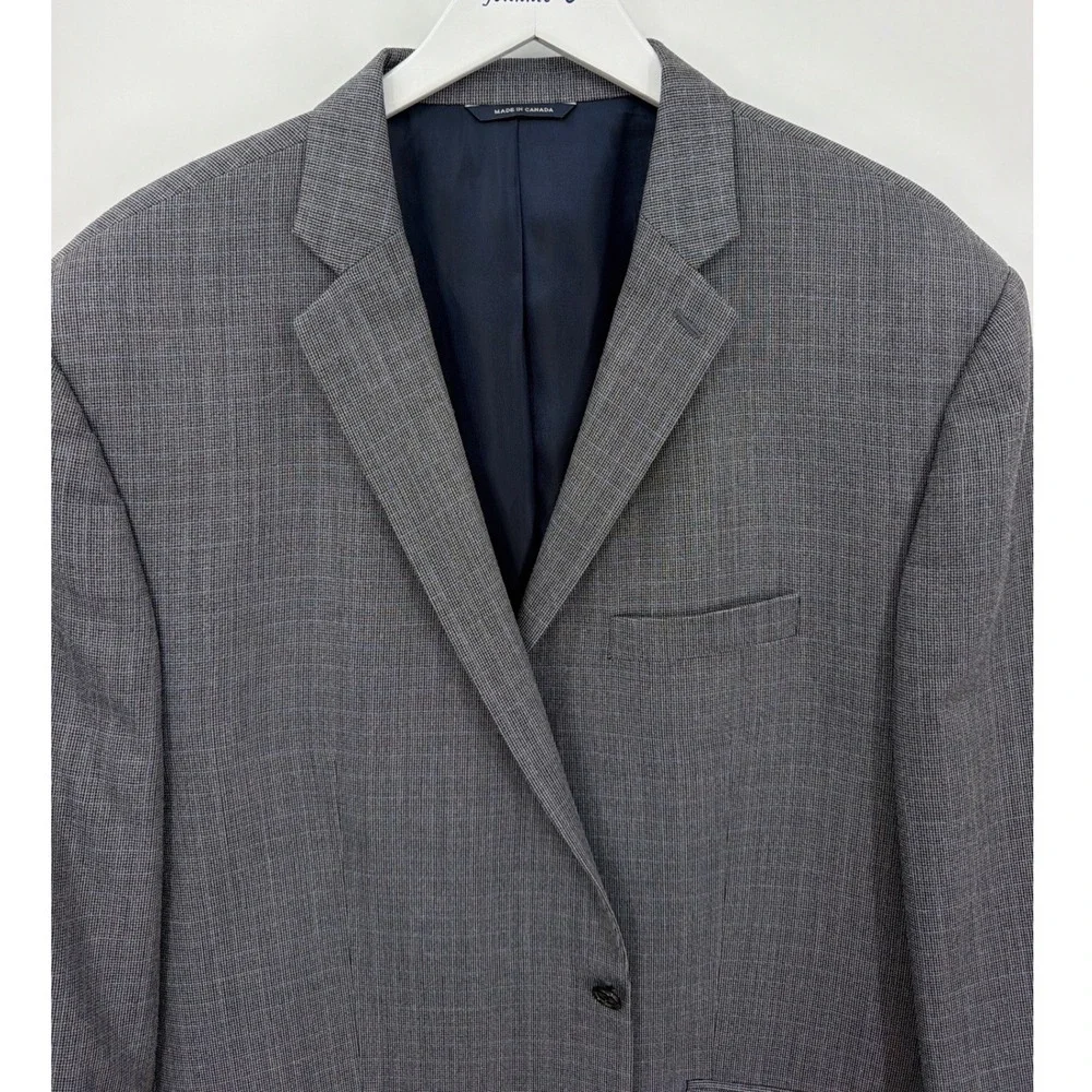 Vtg Ralph Lauren Mens Silk Wool Blue Gray Glen Plaid Blazer Sport Coat Canada